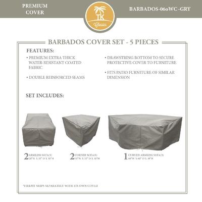BARBADOS-06o Protective Cover Set, in Grey - TK Classics BARBADOS-06oWC-GRY