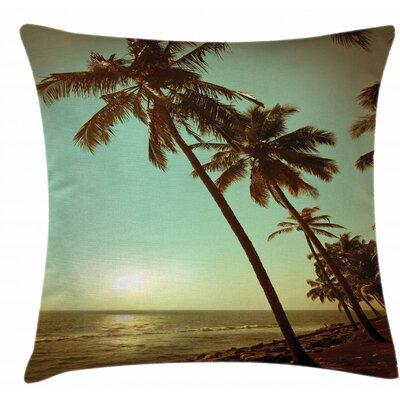 East Urban Home Tropical Beach Dusk on Pacific Ocean Indoor/Outdoor 28" Throw Pillow Cover Polyester | 28 H x 28 W x 0.1 D in | Wayfair