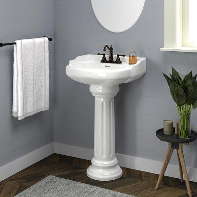 Barclay Vicki 35.5 Vitreous China Oval Pedestal Bathroom Sink w/ Overflow in White | 35.5 H x 18.88 D in | Wayfair 3-654WH