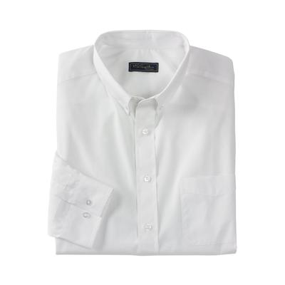 Men's Big & Tall KS Signature Wrinkle-Free Long-Sleeve Button-Down Collar Dress Shirt by KS Signature in White (Size 19 33/4)