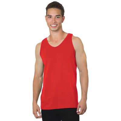 Bayside 6500 Men's 6.1 oz. Cotton Tank Top in Red size 2XL