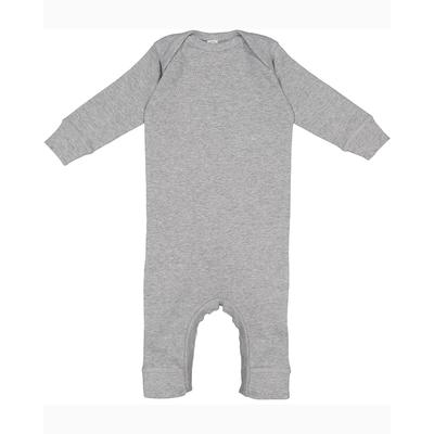 Rabbit Skins 4412 Infant Baby Rib Coverall in Heather size 24MOS | Ringspun Cotton LA4412