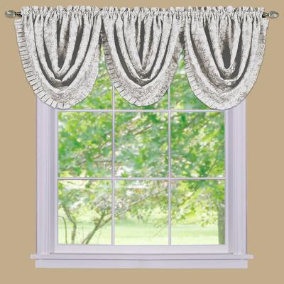 Wide Width Ombre Waterfall Valance by Achim Home Décor in Ivory (Size 48