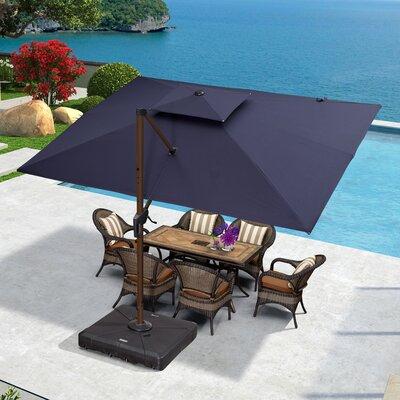 Purple Leaf Double Top Deluxe 9' x 12' Rectangular Cantilever Umbrella (Must Purchase Base Separately) Metal in Blue Navy | 108 H in | Wayfair