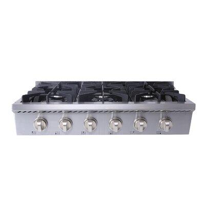 Thor Kitchen Propane Converted 36" Gas Cooktop w/ 6 Burners, Stainless Steel in Gray | 8.72 H x 28.38 W x 36 D in | Wayfair HRT3618LP