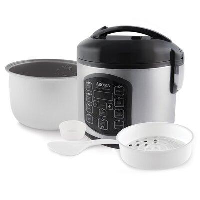 Aroma 8 Cup Digital Rice Cooker Stainless Steel | 9.3098 H x 8.6 W x 8.9 D in | Wayfair ARC-954SBD
