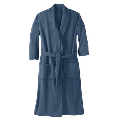 Men's Big & Tall Terry Bathrobe with Pockets by KingSize in Slate Blue (Size 7XL/8XL)