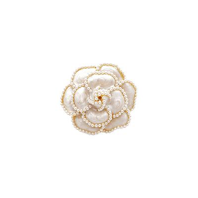 Don't AsK Women's Brooches and Pins White - White & Imitation Pearl Rose Brooch