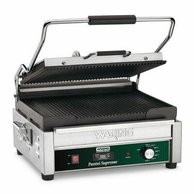 Waring Electric Grill & Panini Press Cast Iron in Gray, Size 9.5 H x 17.5 D in | Wayfair WPG250TB