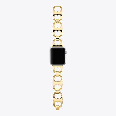 Tory Burch Double T Link Band for Apple Watch®, Gold-Tone Stainless Steel