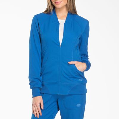 Dickies Women's Dynamix Zip Front Scrub Jacket - Royal Blue Size XL (DK330)