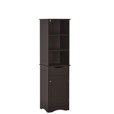 Winston Porter Caril Freestanding Linen Cabinet Manufactured Wood in Brown | 60.04 H x 16.54 W x 13.39 D in | Wayfair