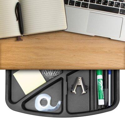 Mount-It Under Desk Swivel Storage Tray Holds Pens Pencils Paper & Other Office Supplies Plastic in Black | 3.8 H x 13.8 W x 7.9 D in | Wayfair