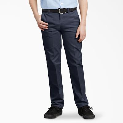 Dickies Boys' Flexwaist® Slim Fit Straight Leg Ultimate Khaki Pants, 4-20 - Dark Navy Size 7 (KP701)