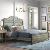 Kelly Clarkson Home Barrett Solid Wood Low Profile Standard Bed Wood in Green/Gray, Size 64.0 H x 65.0 W x 86.0 D in | Wayfair