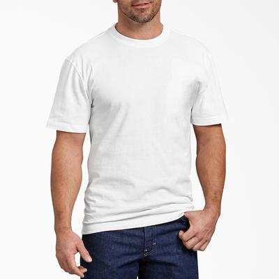 Dickies Men's Short Sleeve Heavyweight Crew Neck T-Shirt - White Size 3 (WS480)