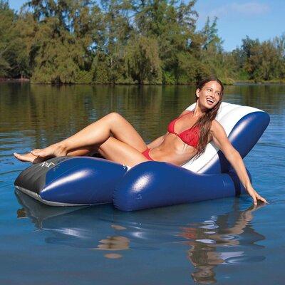 Intex Inflatable Floating Pool Recliner Chair w  Cup Holders Large Outdoor | 36 H x 53 W x 71 D in | Wayfair 58868EP