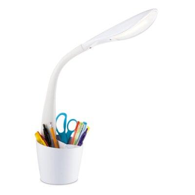 OttLite LED Desk Space Organizer Lamp, 4 Brightness Levels, Touch Controls, Flexible Neck Height Plastic in White | 13.5 H x 5 W x 11 D in | Wayfair