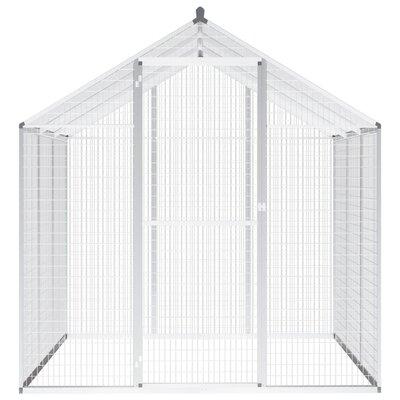 Tucker Murphy Pet™ Outdoor Aviary Walk-in Aviary w/ Hinged Door Large Bird Cage Aluminum Aluminum in Gray | 76.4 H x 72 W x 70.1 D in | Wayfair