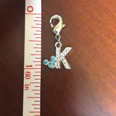 Disney Jewelry | Authentic Disney “K” Initial Charm | Color: Blue/Silver | Size: Os