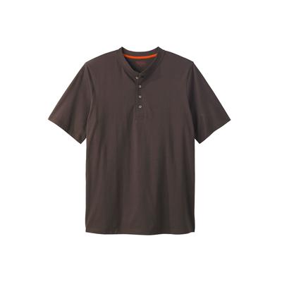 Men's Big & Tall Boulder Creek® Heavyweight Short-Sleeve Henley Shirt by Boulder Creek in Dark Brown (Size 5XL)