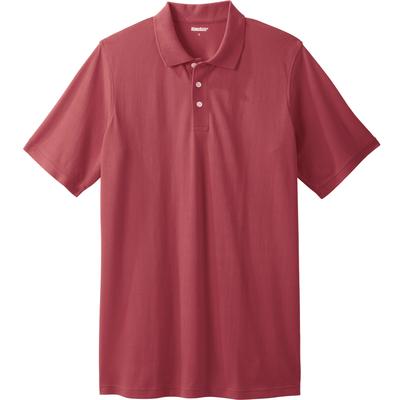 Men's Big & Tall Longer-Length Shrink-Less™ Piqué Polo Shirt by KingSize in True Red (Size 2XL)