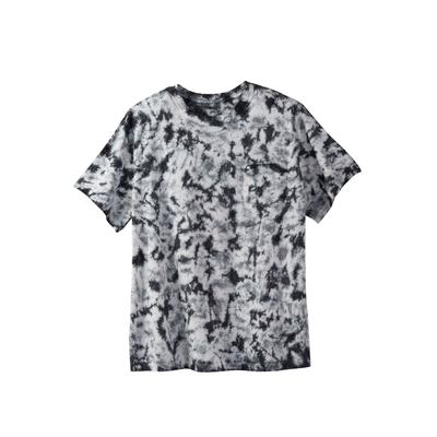Men's Big & Tall Shrink-Less™ Lightweight Longer-Length Crewneck Pocket T-Shirt by KingSize in Steel Marble (Size 3XL)