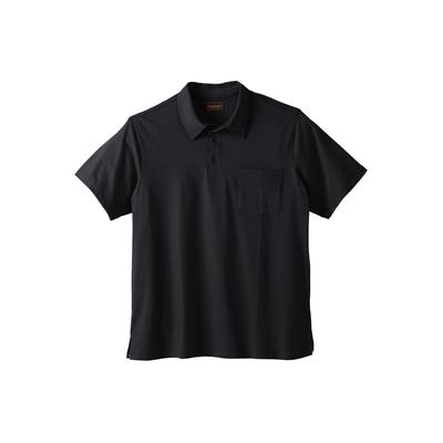 Men's Big & Tall Heavyweight Jersey Polo Shirt by KingSize in Black (Size 4XL)