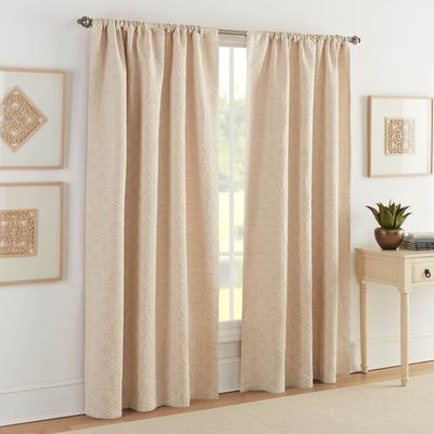 Wide Width Bogart European Matelassé Window Panel Pair by Sky Home in Taupe (Size 50