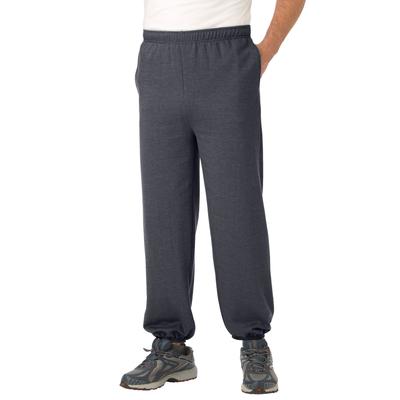 Men's Big & Tall Fleece Elastic Cuff Sweatpants by KingSize in Heather Charcoal (Size 3XL)