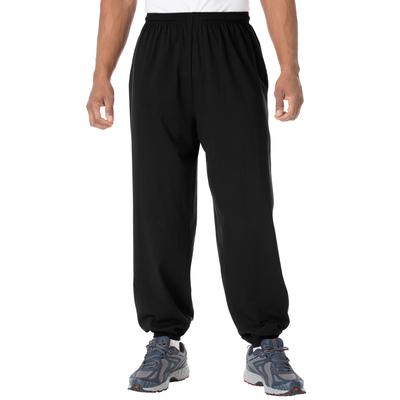 Men's Big & Tall Lightweight Elastic Cuff Sweatpants by KingSize in Black (Size 4XL)