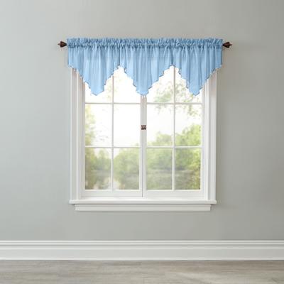 BH Studio Crushed Voile Ascot Valance by BH Studio in Powder Blue Window Curtain