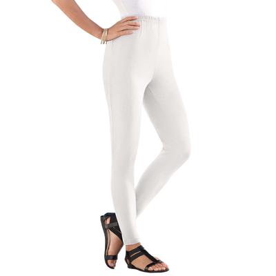 Plus Size Women's Ankle-Length Essential Stretch Legging by Roaman's in White (Size 1X) Activewear Workout Yoga Pants
