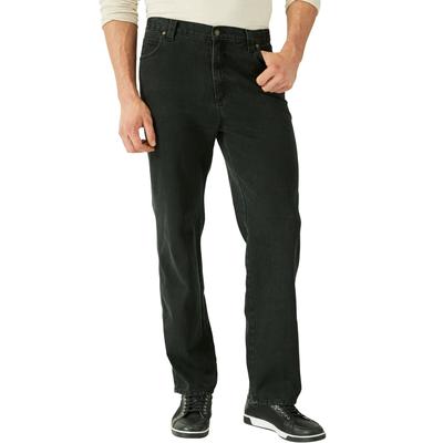 Men's Big & Tall Liberty Blues™ Loose-Fit Side Elastic 5-Pocket Jeans by Liberty Blues in Black Denim (Size 42 40)
