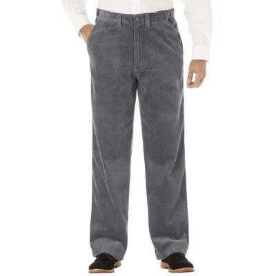 Men's Big & Tall Six-Wale Corduroy Plain Front Pants by KingSize in Steel (Size 40 40)