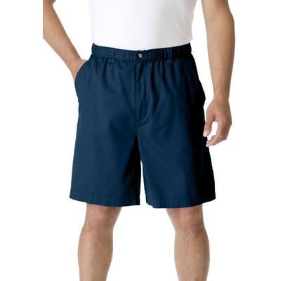 Men's Big & Tall Knockarounds® 8" Full Elastic Plain Front Shorts by KingSize in Navy (Size 6XL)