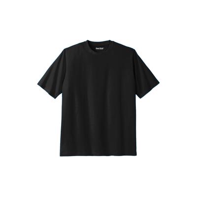 Men's Big & Tall Shrink-Less™ Lightweight Crewneck T-Shirt by KingSize in Black (Size 2XL)