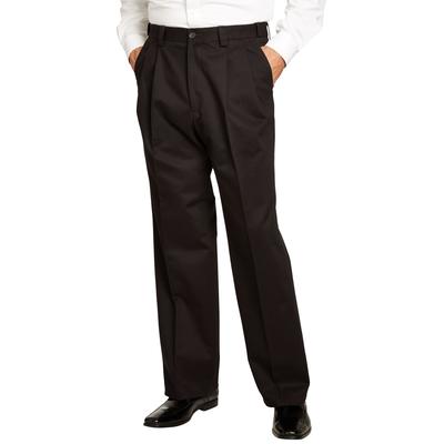Men's Big & Tall Relaxed Fit Wrinkle-Free Expandable Waist Pleated Pants by KingSize in Black (Size 36 40)