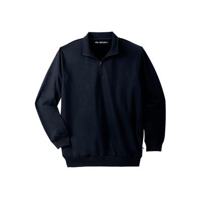 Men's Big & Tall Quarter Zip-Front Wicking Fleece Jacket by KS Sport by KingSize in Black (Size 3XL)