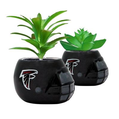 Atlanta Falcons 2-Piece Ceramic Helmet with Faux Succulent Set