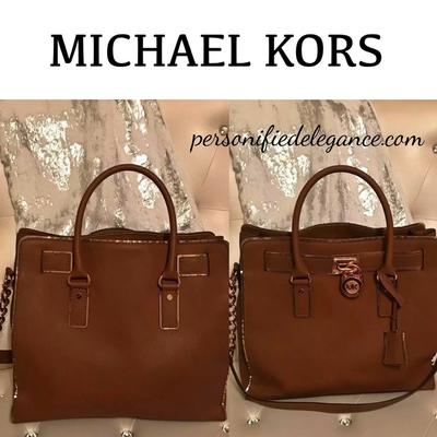 Michael Kors Bags | Michael Kors Hamilton Specchio Luggage Gold Trim Handbag Tote | Color: Brown/Gold | Size: Large