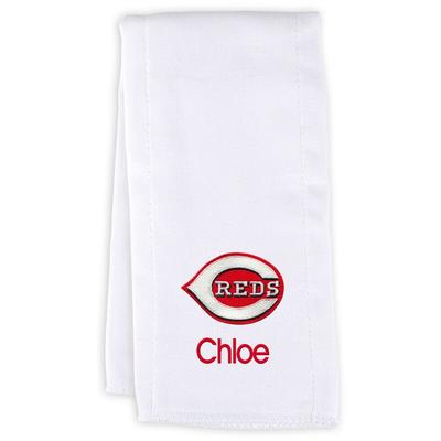 Infant White Cincinnati Reds Personalized Burp Cloth