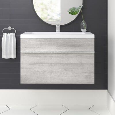 Greyleigh™ Madeley 24" Wall-Mounted Single Bathroom Vanity Set Wood/Plastic in Gray, Size 15.0 H x 24.25 W x 16.0 D in | Wayfair