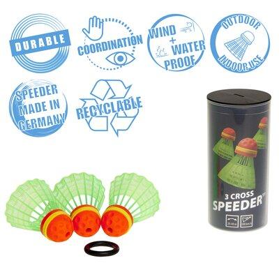 Speedminton Cross 3PK Speeder TubeBirdies for Outdoor Games Speed ​​Badminton/Crossminton Plastic in Green/Orange | 6 H in | Wayfair SM03-500-03