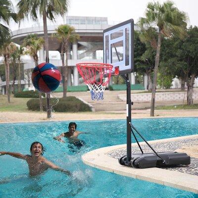 Zimtown Pool Basketball Hoop in Black/Red/White | 53.14 H x 17.71 W x 29.52 D in | Wayfair 438804139068