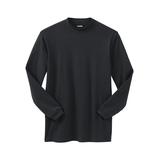 Men's Big & Tall Mock Turtleneck Long-Sleeve Cotton Tee by KingSize in Heather Charcoal (Size XL)