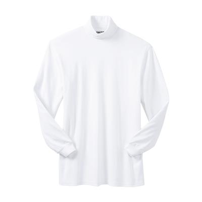 Men's Big & Tall Turtleneck Long-Sleeve Tee by KingSize in White (Size 6XL)