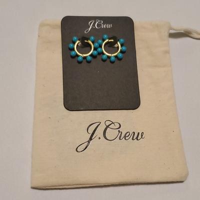 J. Crew Jewelry | J. Crew Monaco Blue Pearl Charm Hugggie Hoops Nwt | Color: Blue/Gold | Size: Os
