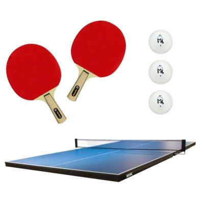 Martin Kilpatrick Ping Pong Foldable Conversion Top w/ Paddles & Balls (19mm Thick) Wood in Blue | 6.75 H x 72.5 W x 108 D in | Wayfair PTDXMKBL