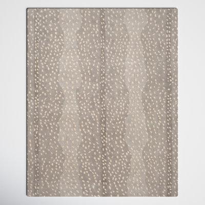 Brown/White 96 x 0.59 in Area Rug - Joss & Main Rimma Animal Print Handmade Tufted Wool Light Gray/Taupe Area Rug Wool | 96 W x 0.59 D in | Wayfair
